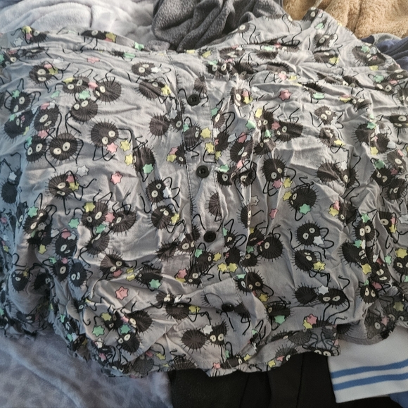 Her Universe Studio Ghibli Spirited Away Soot Sprite Button-Front Skirt - Picture 6 of 11